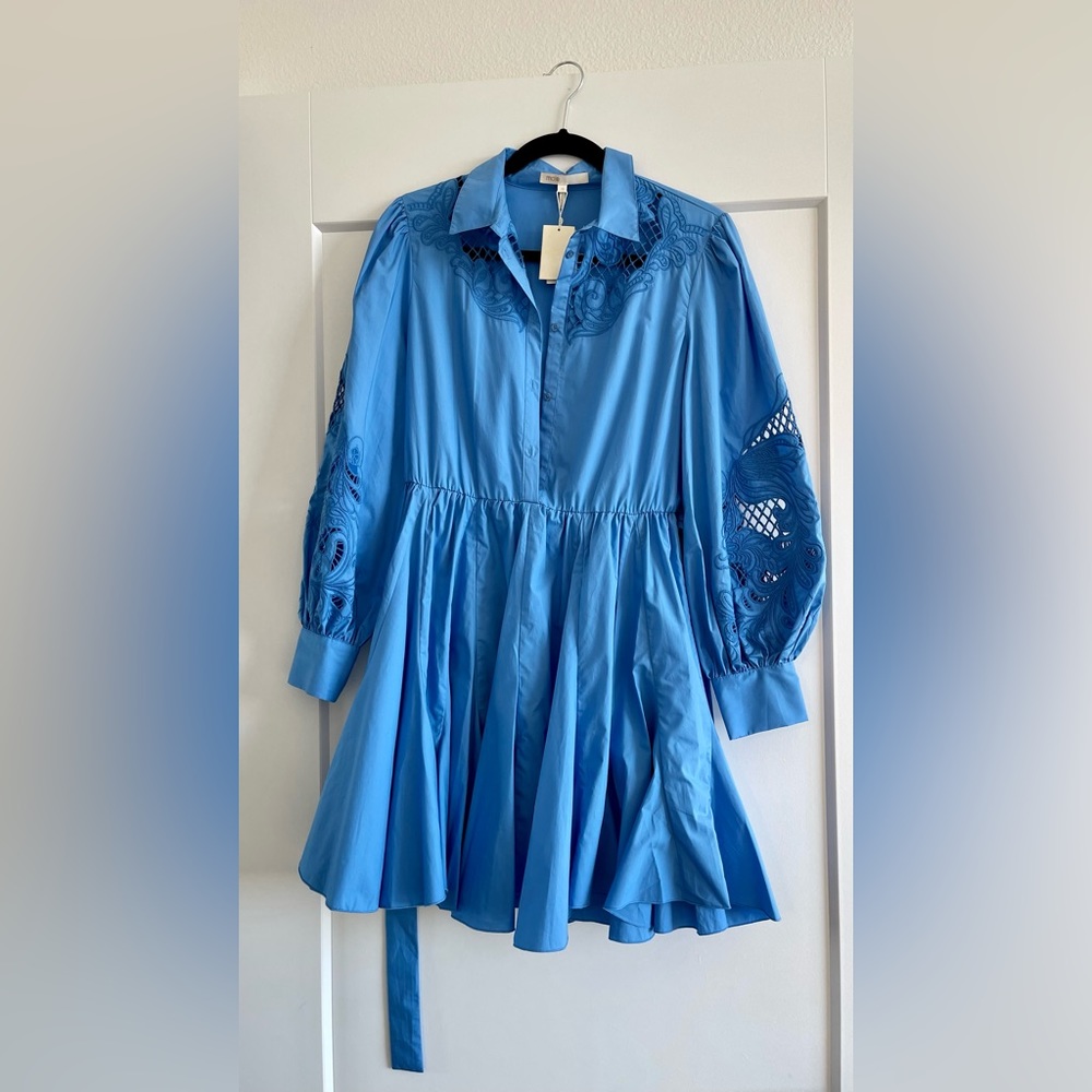 Maje Rebello Blue Cotton Dress